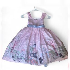 Pippa & Julie Light Pink Girls Party Dress with Blue Sash